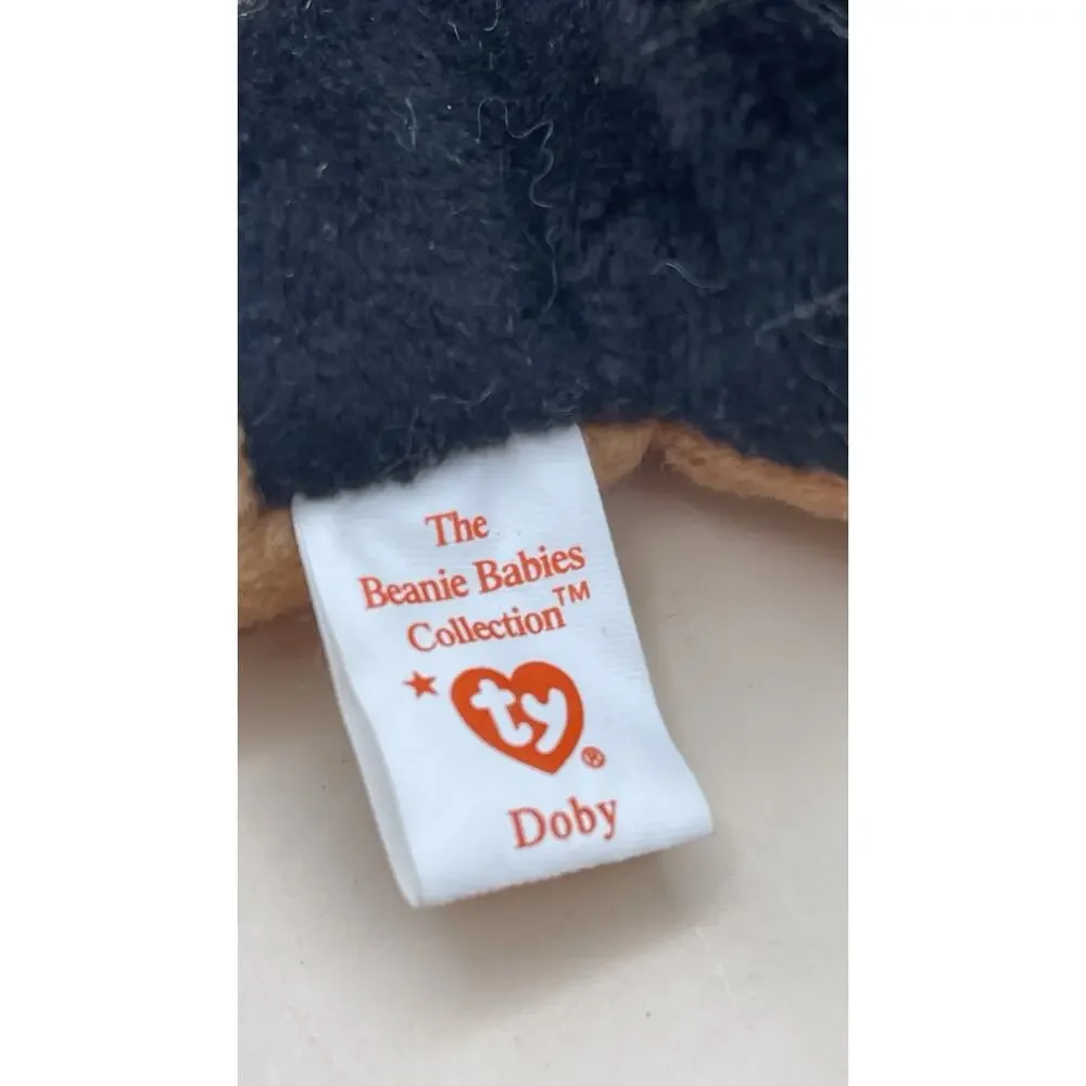 Ty Beanie Baby Doby Doberman Dog 1996 Style 4110 PVC Pellets w/ Tags